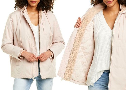 Vince Damen Kapuze gesteppte Pufferjacke Mantel Mochi Größe XL