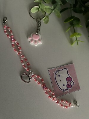 Sanrio Hello Kitty Armband, cool gemustertes Wellen-Design mit Hello Kitty Charm 