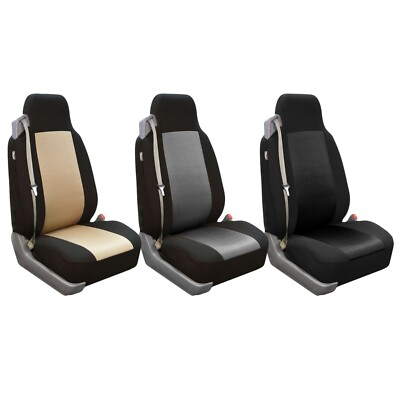 Car Seat Covers All-Purpose Built-In Seatbelt Classic Cloth Front Universal Fit