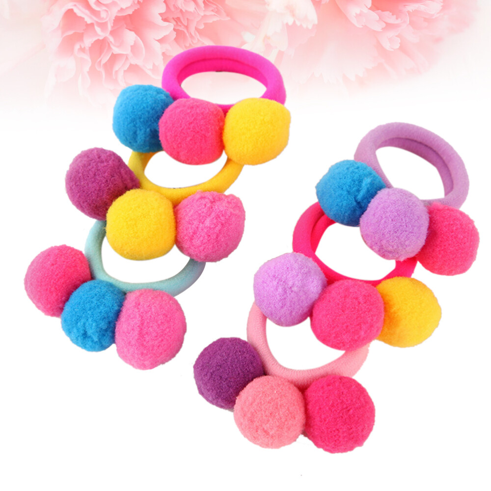 10 Pcs/lot Large Elastic Hair Ties Pink Ball Hair Ties Hairball Baby