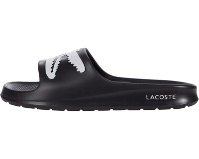 Mens Lacoste Croco 2.0 0721 Slide Sandals - Black/White  display picture 2