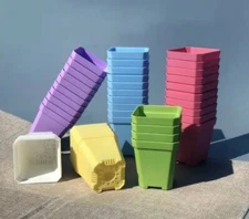 Nursery Flower Pots 3 Inch Square Thick Heavy Duty 10 pcs.