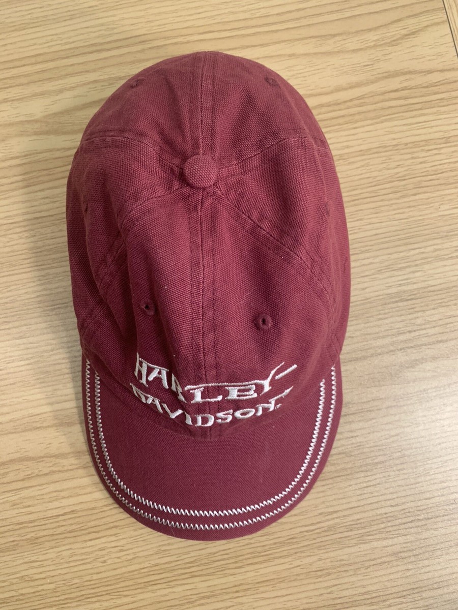 Harley Davidson Womens Burgundy white embroidery Biker hat  display picture 1