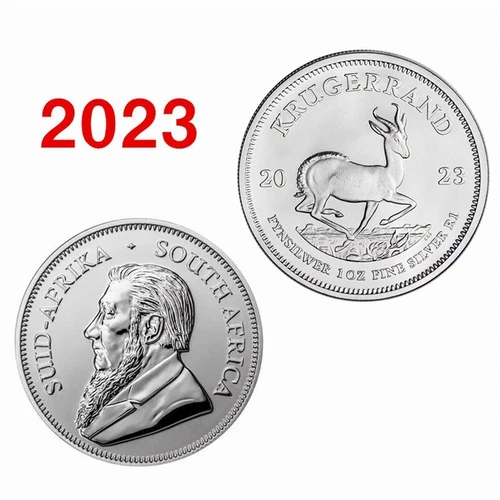 2025-2024-2023 Südafrika 1 Unze 999 Feinsilber Krügerrand Münze Brillant - Bild 10 von 12