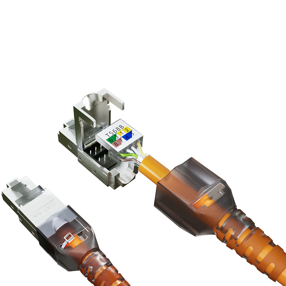 RJ45 Stecker Werkzeuglos LAN Netzwerkstecker Crimp Ethernet Patch Netzwerkkabel - Bild 3 von 4