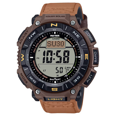 NEW Casio Protrek CLIMBING COYOTE BROWN Triple Sensor Solar Mens Watch PRG340L-5
