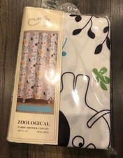  NIP Allure ZOOLOGICAL Fabric Shower Curtain 70 x 71, Kid Animal Shower Curtain