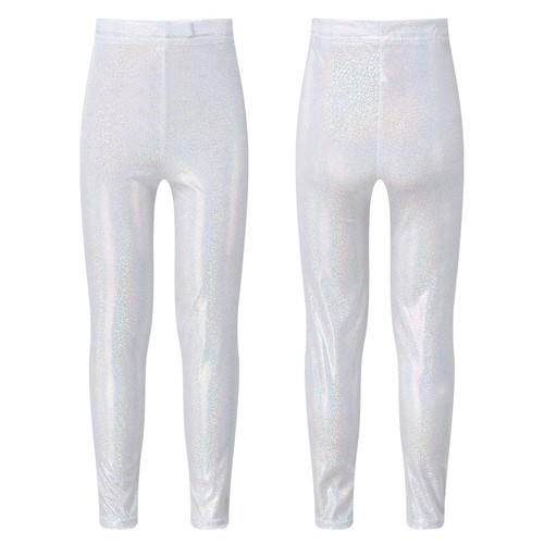 Kids Girl Pants Metallic Dancewear Festival Sweatleggings Sports Trousers Gym - Picture 11 of 54