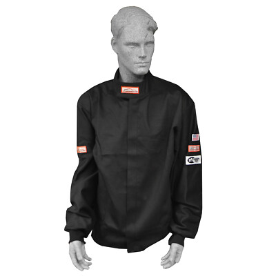 SFI 3-2A/1 SINGLE LAYER FIRE SUIT JACKET BLACK ADULT 3X RACING JACKET