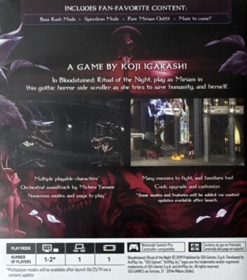 Poster Promotionnel Bloodstained – PS4/Xbox One – GENUINE NOT FOR SALE Japan