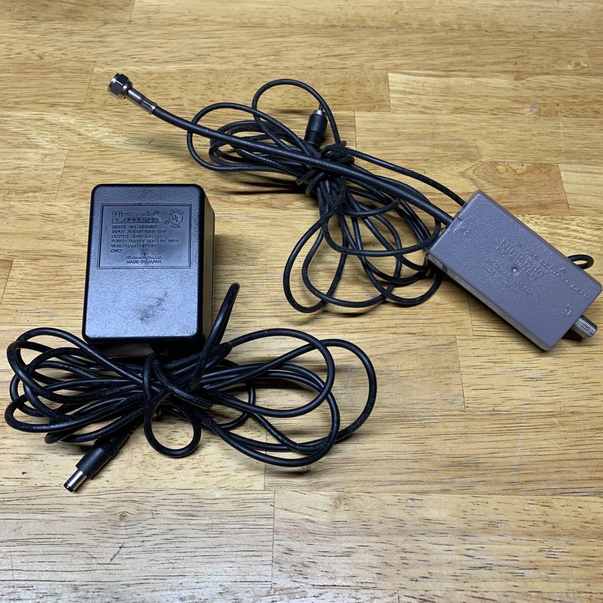 Nintendo NES Power AC Adapter Cord &amp; RF Switch Cable ORIGINAL 