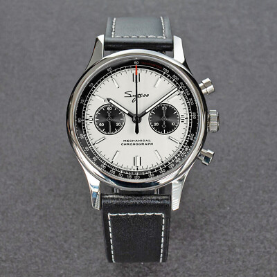 Sugess Chrono Heritage SWANNECK Panda Dial Chrono Watch SEAGULL