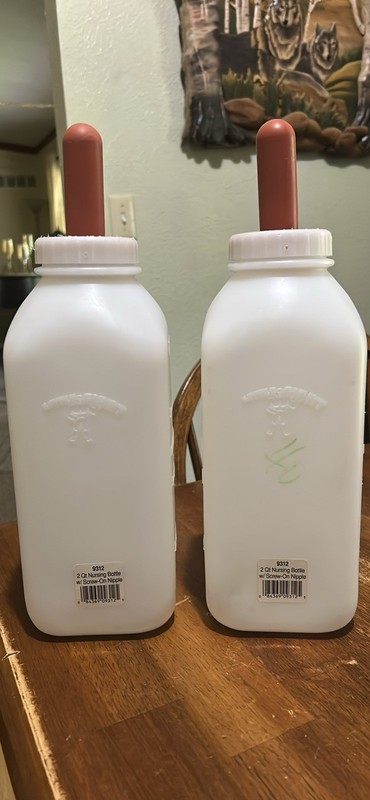 Little Giant 2 quart Screw-On Nursing 2 Bottles With Screw On Nipple Caps