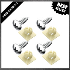 Stainless Steel License Plate Screws Set of 4 Rustproof with Nylon Inserts for