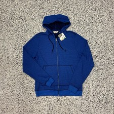 Penguin Hoodie Mens Size L Full Zip Blue Cotton Poly Rayon Blend Logo NEW NWT