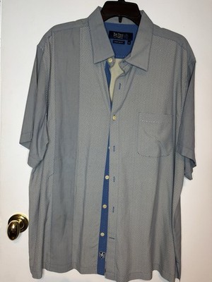 Nat Nast Luxury Originals Silk Button Up Short Sleeve Shirt Black Dots XL