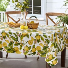 Zesty Lemons Vinyl Tablecloth, 60 x 84 Inch Rectangle