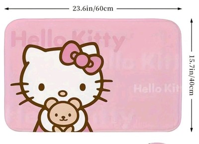 Pink Hello Kitty Holding Teddy Bear Bath Mat  23.6''x 15.7'' New 