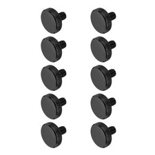 M8x12mm Knurled Thumb Screws, Black Steel Flat Head Thumb Screws, 10 Pcs