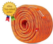Double Braided Polyester Rope, 1/2 in X 120 Ft, 48 Strands, 8000 LBS Breaking St