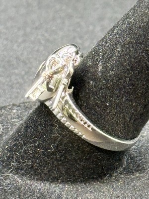 New Condition Sterling Silver Heart Locket Key Ring Size