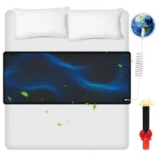 Grounding Mat for Bed, Grounding Sheets for Sleeping, Anti-Slip PU Leather Ma...