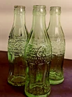Vintage Green Coca-Cola Bottles 1923 Decorah, IA, Logansport, IN, Willisca, IA
