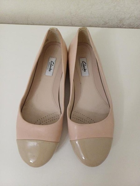 Women Clarks Heels Beige Leather 38 #1PD5