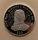 CIVIL WAR Winfield S Hancock 1824-1886 $20 999 SILVER COIN COA #00482