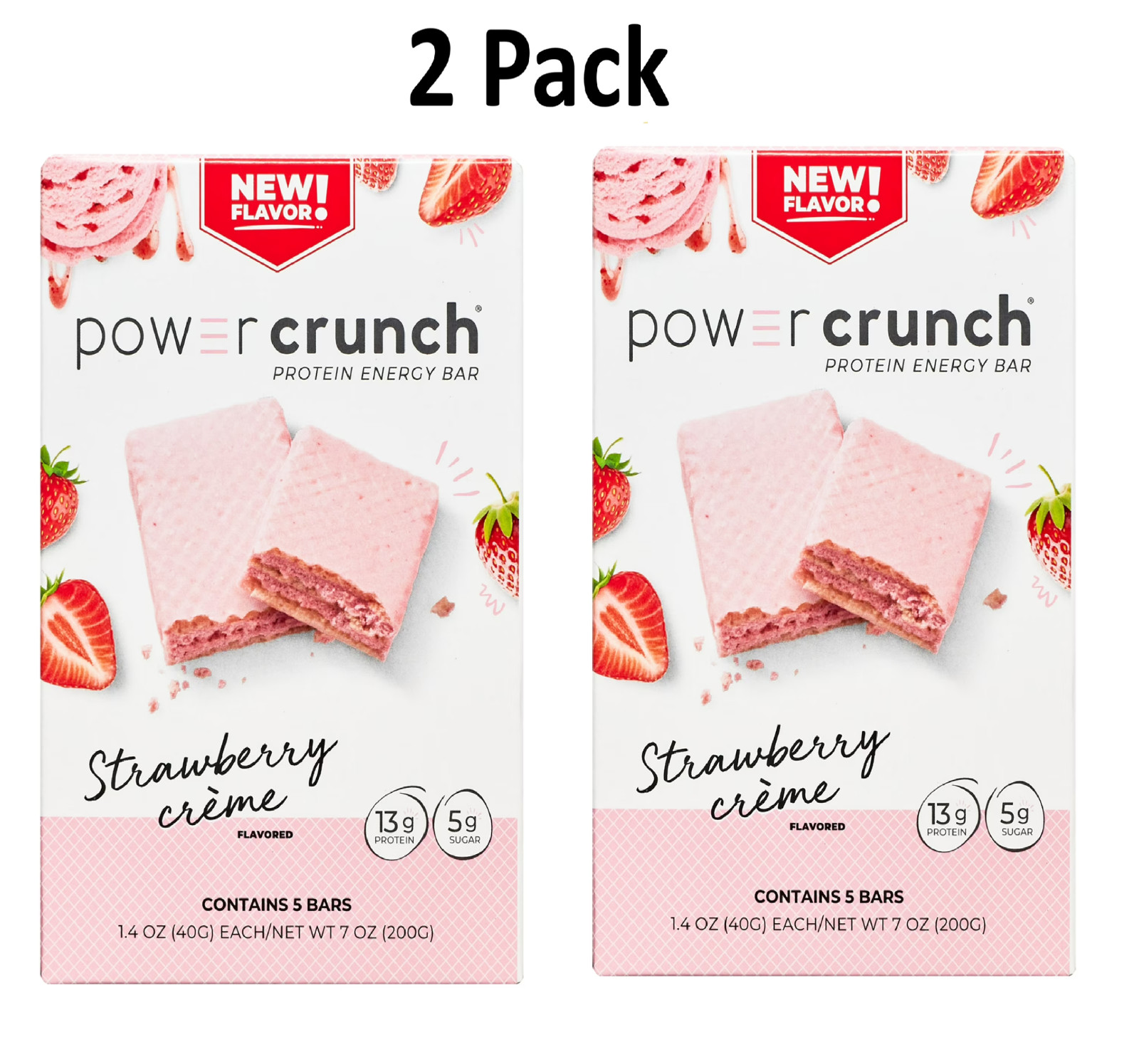 Power Crunch Protein Energy Bar Strawberry Creme 2 Pack