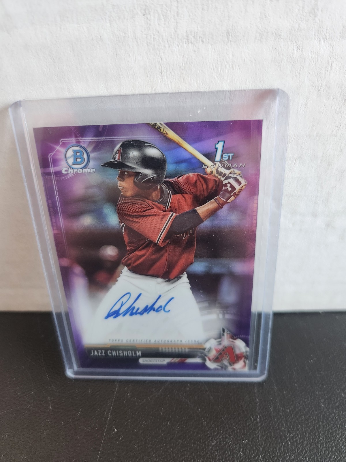 2017 Bowman Chrome Jazz Chisholm 1st Bowman Purple Refractor Auto 70/250