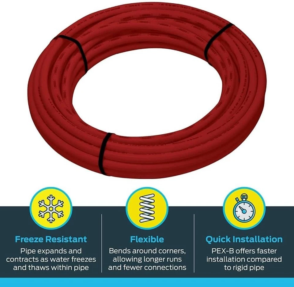 PEX Flexible Tubing 3/4" x 25' ft PEX-B 160-PSI Red - SharkBite U870R25 - Image 2 of 3