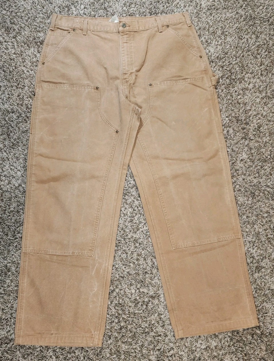 Carhartt Carpenter Pants Mens 40x31 Brown Double Knee B136 BRN USA MADE UNION