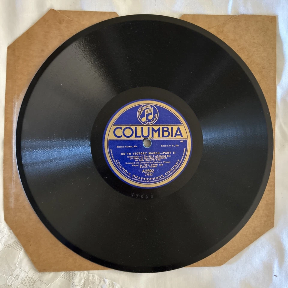 Prince’s Band – 78 rpm Columbia A2592 -ON TO VICTORY MARCH PT 1&2; VG+ cond - Image 3 of 4