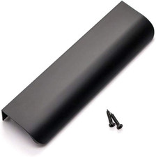 Black Cabinet Handles 5 Inch 25 Pack, Finger Pulls for Cabinets, Edge Pull for D