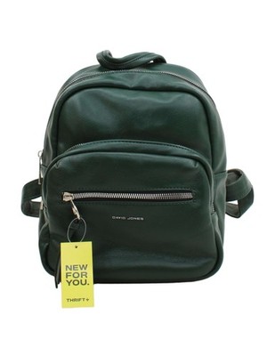 David Jones Herren Tasche Grün 100% Kunstleder Rucksack