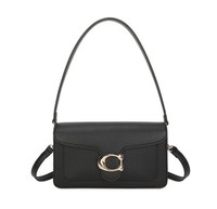 Womens Black Buckle Shoulder Bag Flap Crossbody Handbag NWT