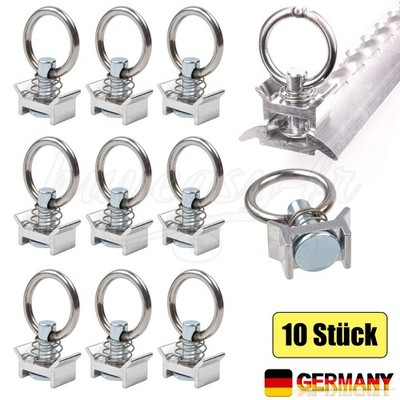 10x Fitting für Airlineschiene | 900kg Zurröse für Zurrschiene Single Endfitting