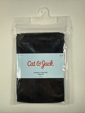 New  Cat  Jack 1 Pair Black Dance Footed Tights  Size 4-6  In Package