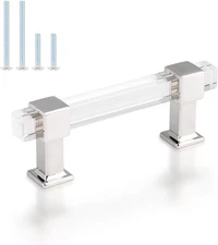 knobelite 30 Pack Adjustable Hole Center:3 inch(76mm), Polished Chrome 