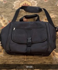 laptop carry case travel school work business black 14x12" canvas