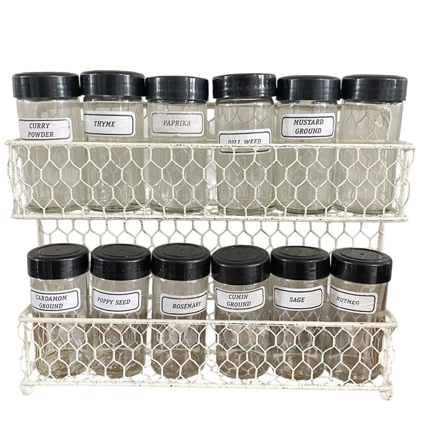 Vtg Metal Wire Basket Wall Mount 12 Spice Rack Cottage Storage Farmhouse Boho
Opens in a new window 