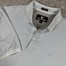 Butter Cloth Polo Shirt Cotton Blue Mens Large Icy Cotton Short Sleeve