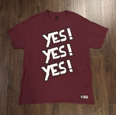 WWE Authentic Wear Daniel Bryan Yes! Yes! Yes! Wrestling T-Shirt Mens Size Large