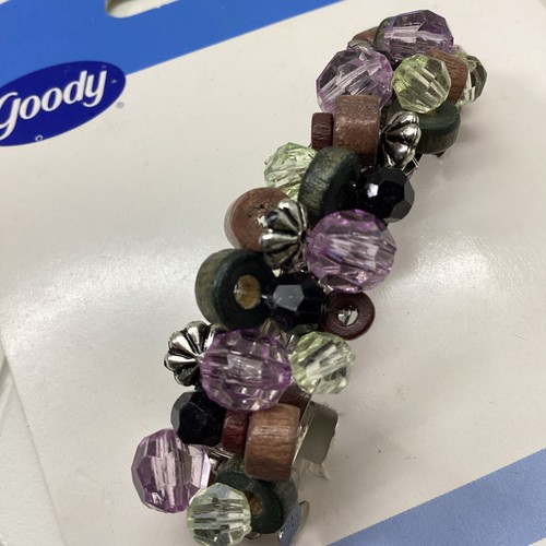 2005 Goody Hair Hints Barrette Beaded Clip Lavender Green Silver 2.5" Vtg NOS - Picture 2 of 11