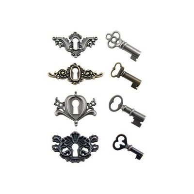 TIM HOLTZ - Ornamente aus Metall - Idea-Ology - Locket Keys with Fasteners 