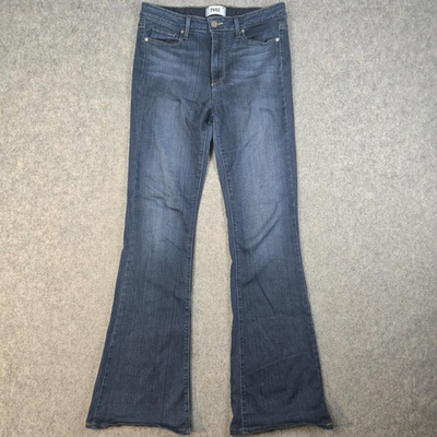 #ad Paige Bell Canyon High Rise Flare Jeans Womens 30 Dark Wash Made in USA $39.99