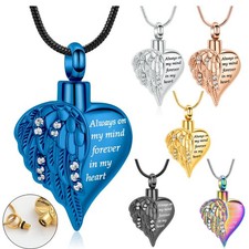 Customized Heart Urn Necklace for Ashes Crystal Urn Cremation Jewelry for Ashes