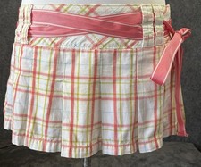 Abercrombie Fitch Women s Y2K Vintage Mini Skirt Plaid Peach Green White