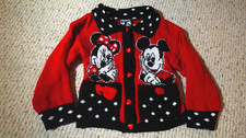 Vintage Mickey and Minnie Mouse Acrylic Sweater Disney Store Girls Size 4